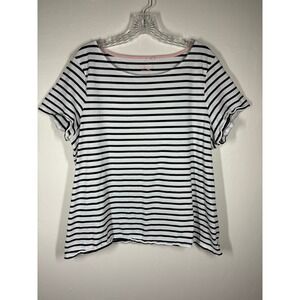 Boden‎ Black White Striped Short Sleeve T Shirt Top 20 Preppy Minimal Neutral